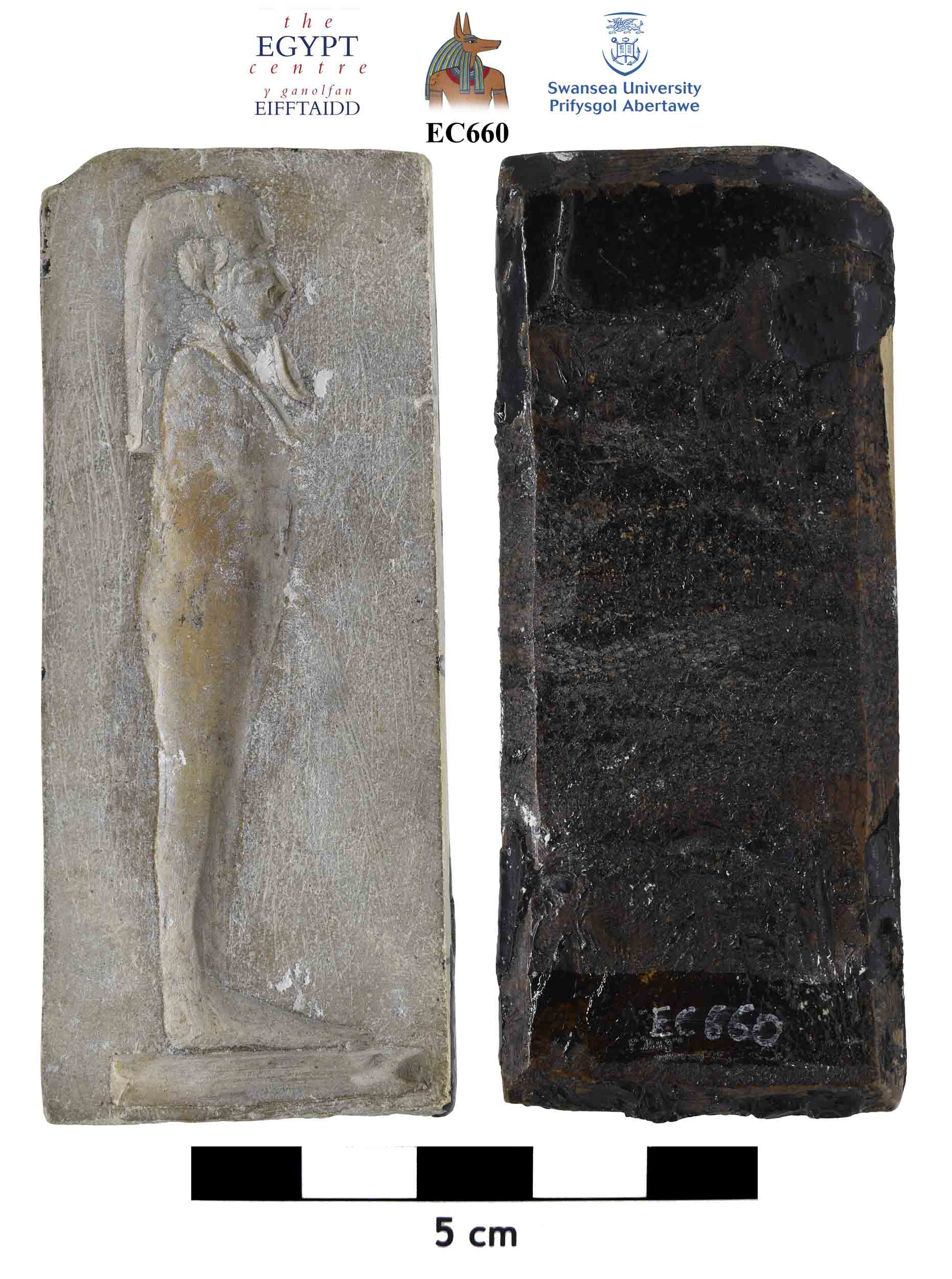 Image for: Pottery amulet mould for an Osiris figure